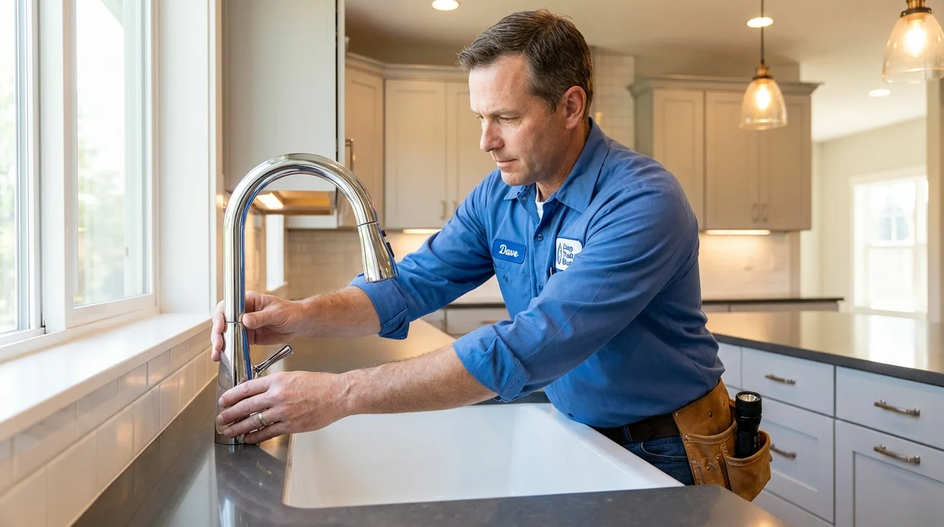 Kitchen faucet installation by Johns Plumbing LLC in Canadian